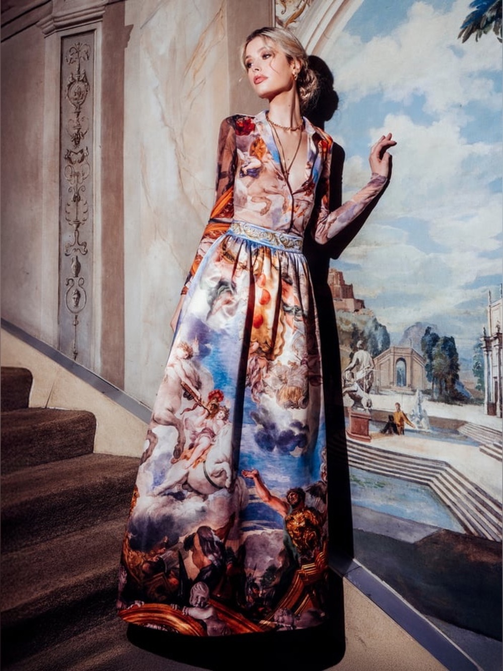 Alice and Olivia Tina Maxi Ball Skirt in Multicolor - Picture 2 of 4